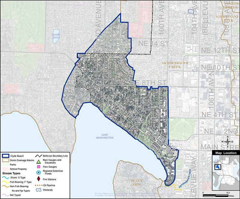 Clyde beach area drainage map