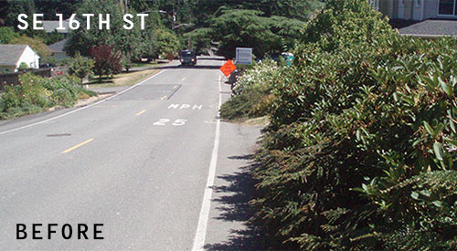 image of SE 16th St Sidewalk before Construction