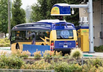 image of electric bus at Eastgate Transit Center