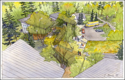 Overhead rendering of the Mercer Slough Environmental Educat