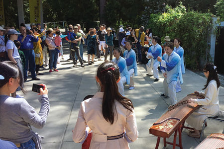 Taiji and music event dancers and observers