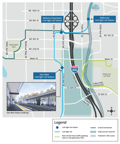 Vicinity map of the South Downtown I-405 Access Study