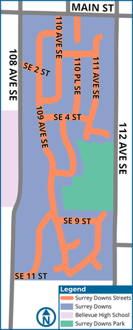 Surrey Downs map showing 20 mph streets