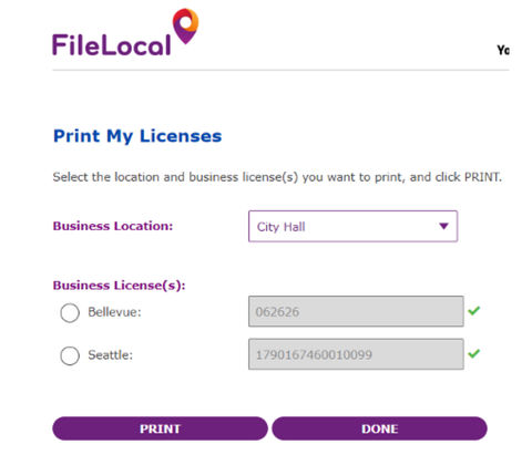 Print My Licenses by jurisdiction