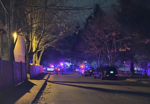 Police at Bridle Trails location where a motorist was shot early Sunday, Nov. 20, 2022.