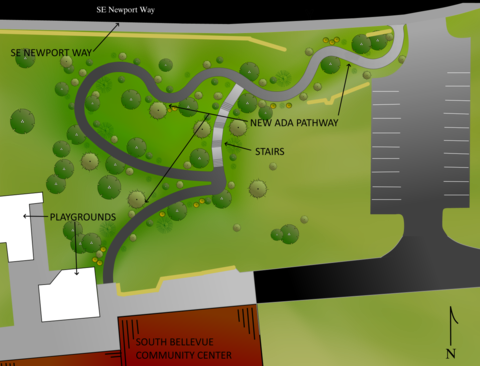 Graphic showing the layout of the new pedestrian pathway