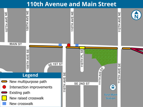 A map of the Main Street Multipurpose Path and Intersection Improvements project