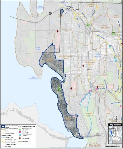 image of small lake washington basins map