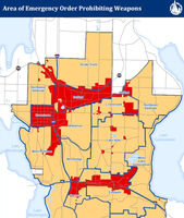 Map of areas where no weapons are allowed