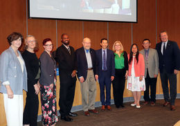 Parks staff accept the proclamation about parks.