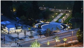 Downtown Park NE Gateway at night