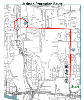 Mao showing procession route through Bellevue